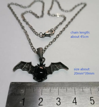 Vampire bat necklace vintage fashion jewelry