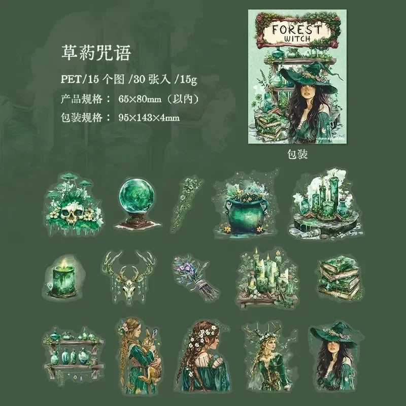 Stickers Forest Witch landscape Design