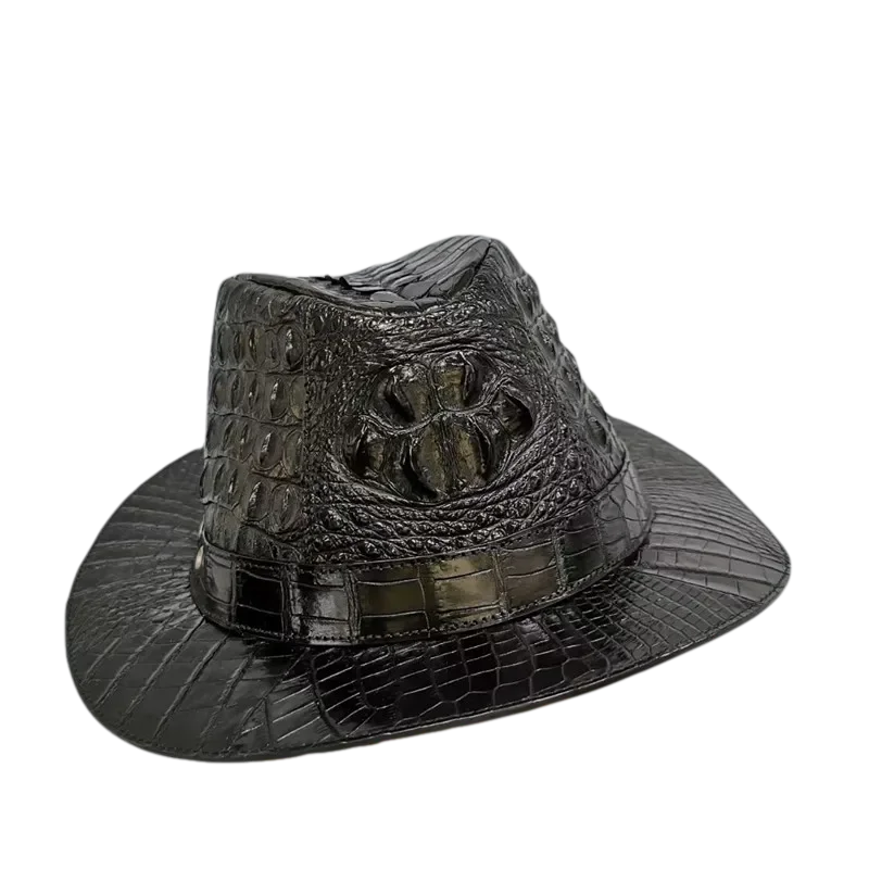 Authentic Real True Crocodile Skin Gentlemen Magician Cap