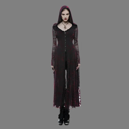 Product Name: Gothic Flame Hooded Lace Dress