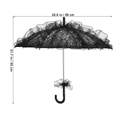 Ladies Umbrella Clear Wedding Gothic Black Dress