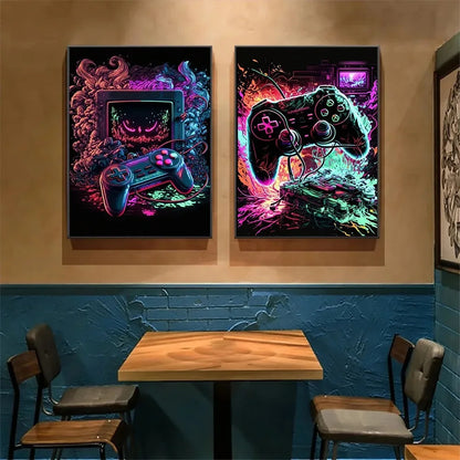 Neon Game Canvas Paintings Game