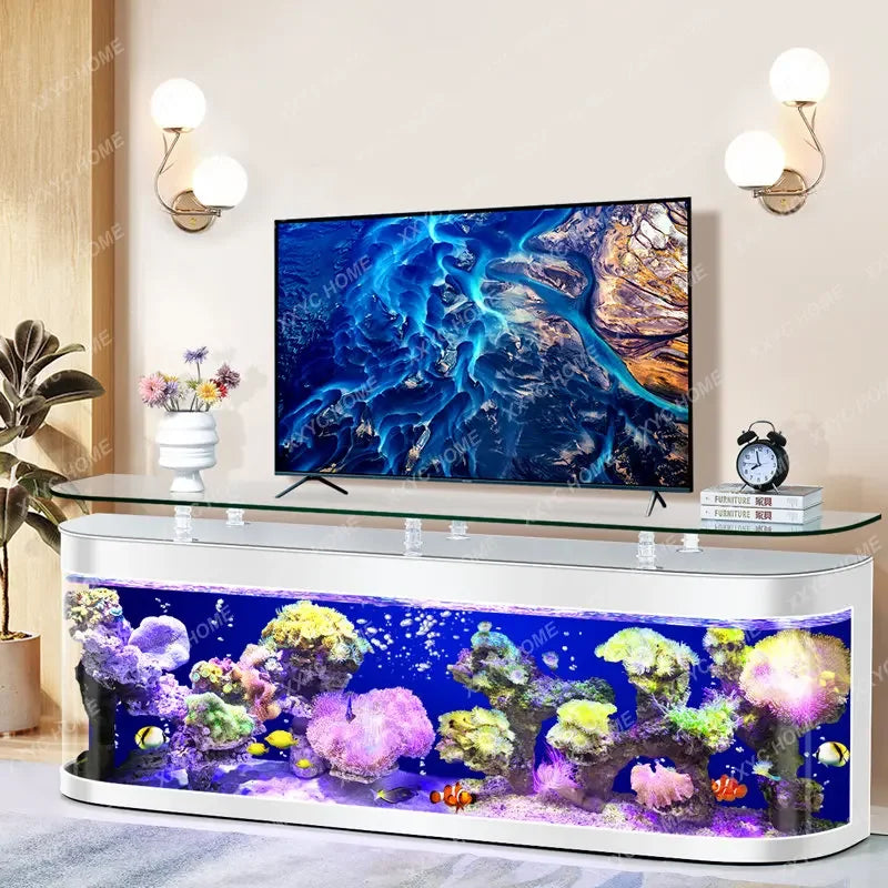 TV Cabinet Fish Tank Integrated Coffee Table