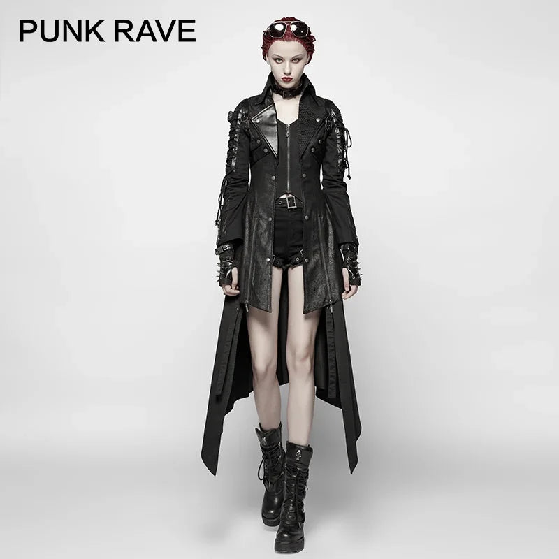 Vampire Red Punk Studded Long Coat