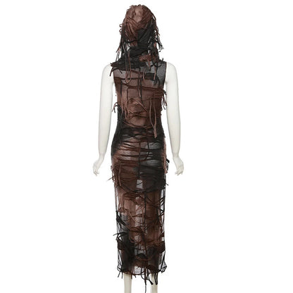 Tie Dye Hooded Grunge Dress