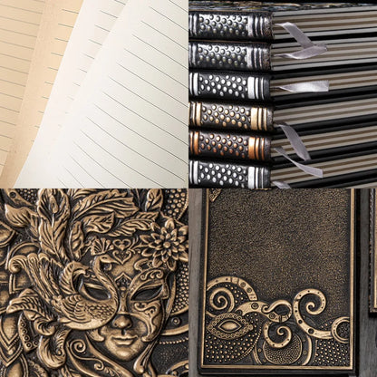 Vintage Embossed Masquerade A5 Notebook