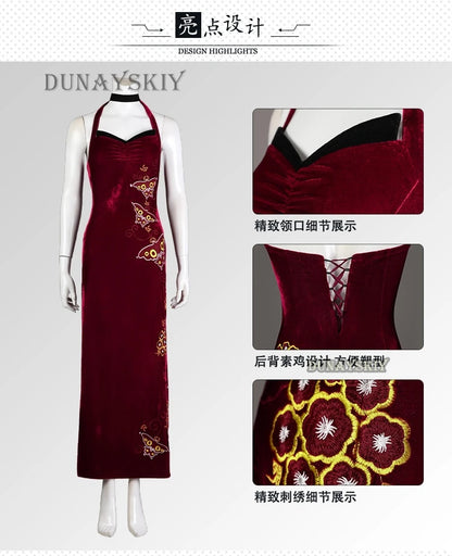 Ada Wong Evil Cheongsam Cosplay Costume Set