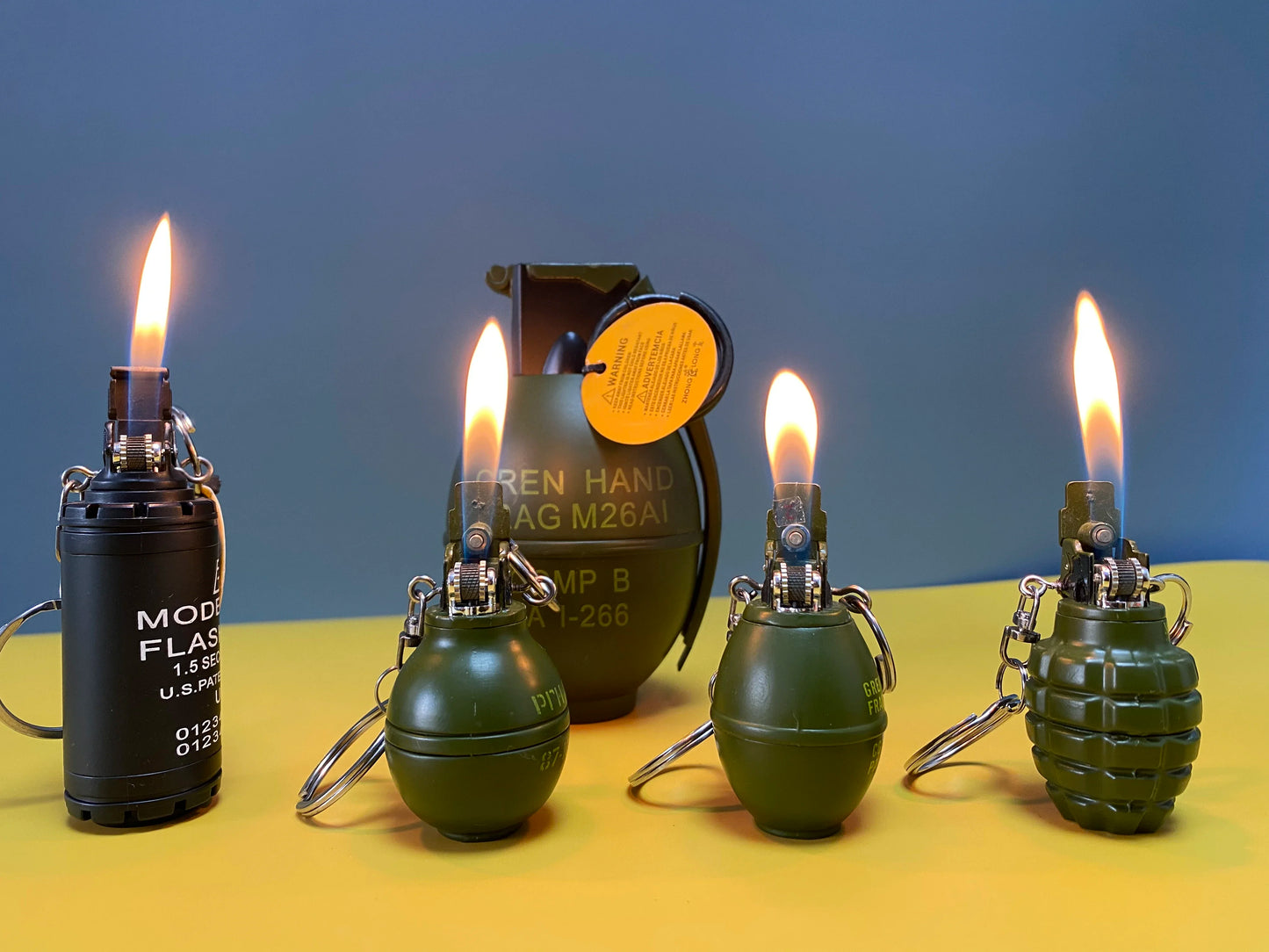 Personalized grenade lighter gas grinding