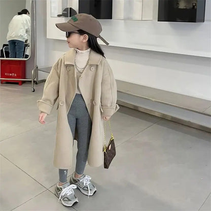 Woolen Coat Super Cute Casual Windbreaker