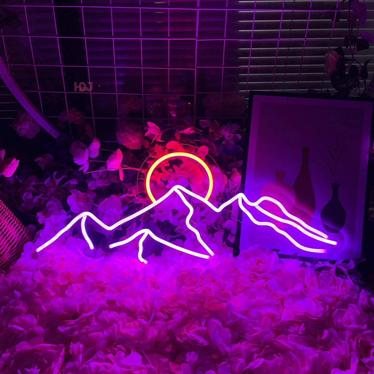 Led Neon Sign Moutain and Sun Neon Light