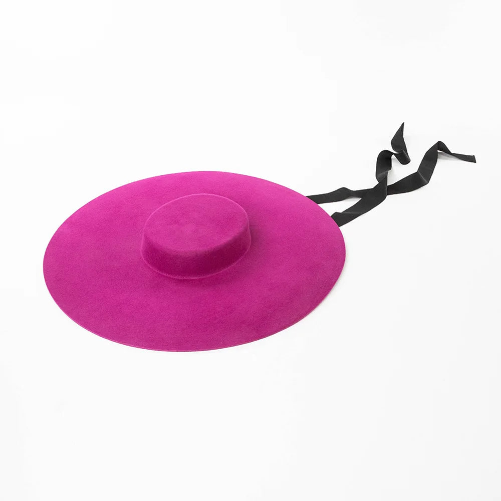 Wide Brim Wool Fedora — 15cm Brim · 9 Styles