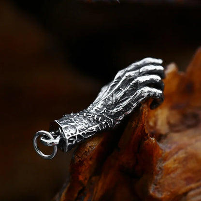 Stainless Steel Skull Hand Bone Pendant