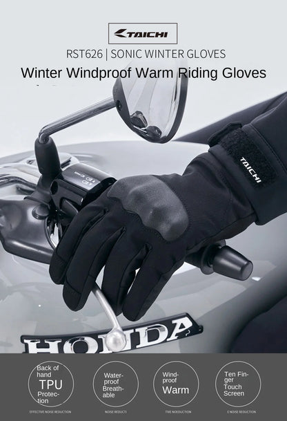 TAICHI Winter Moto Gloves: Waterproof & Touchscreen