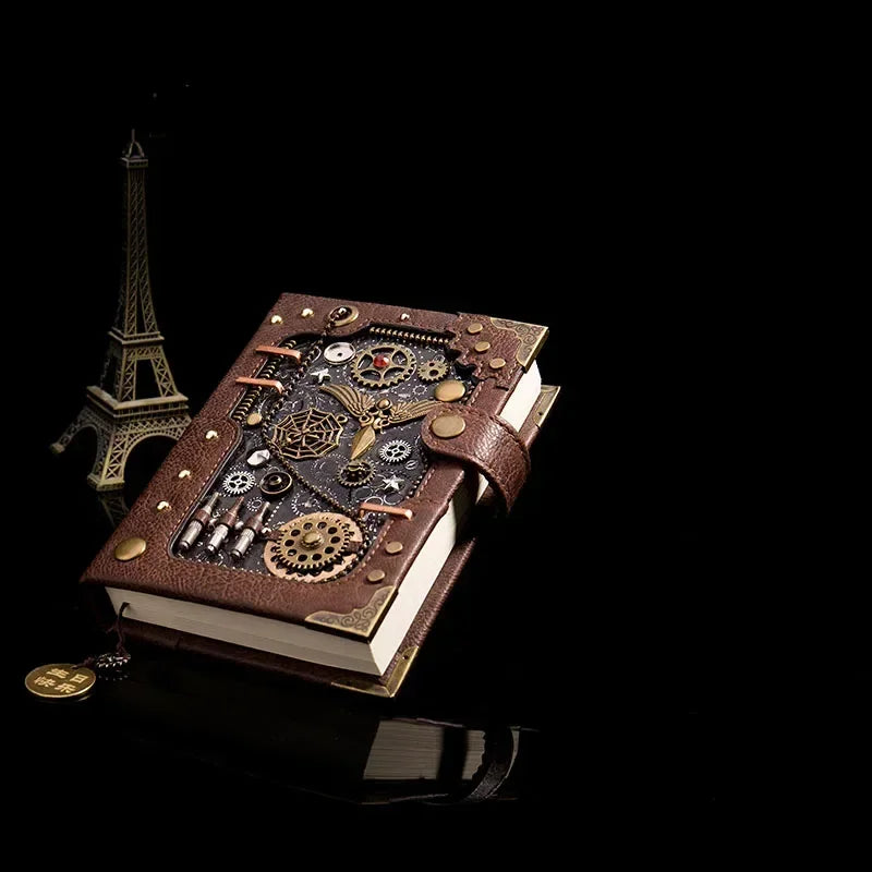 New European Retro Notebook Personality Creative Notebook Steampunk Hand Book Loose-leaf Retro Hand Book Notepad Leather Diary