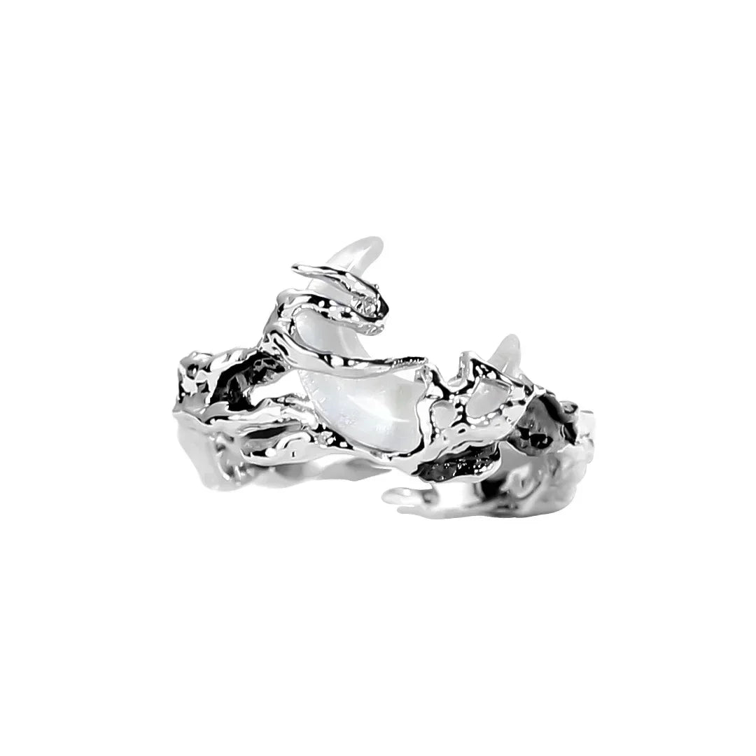 Celestial Trio: Sun, Moon & Stars Textured Ring