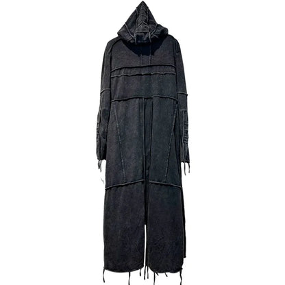 Gothic Vintage Distressed Hooded Cape Windbreaker