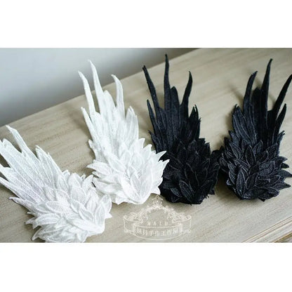 Lolita Headwear Angel Wings Feather Black White