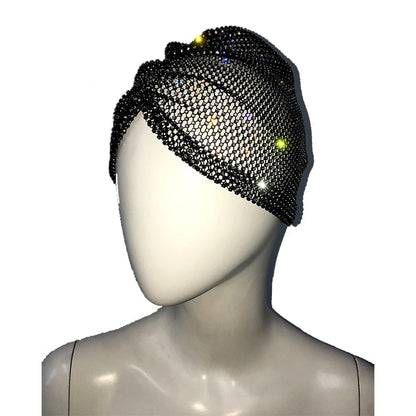 Sparkly Diamonds Fishnet Turban Hat