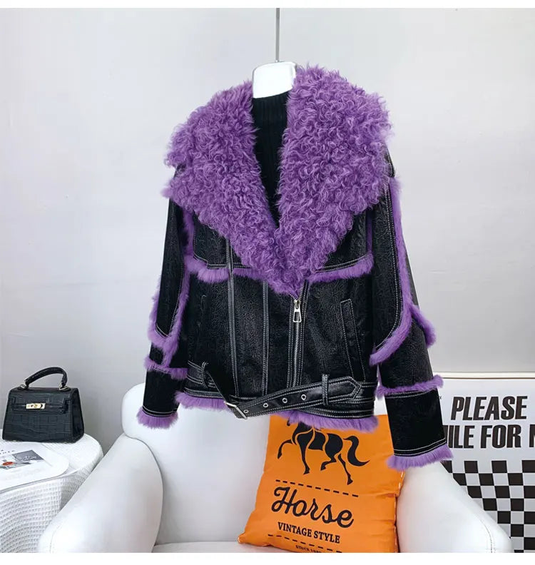 Women Girl Rabbit Fur Warm Coats