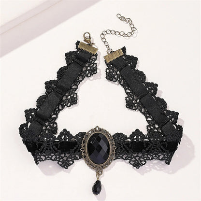 ic Lace Necklace   Vampire Choker with Rhinestone