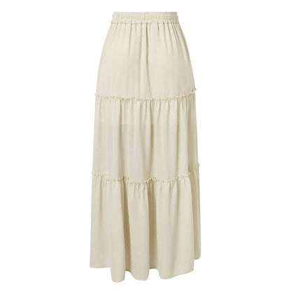 Casual Pleated Long Maxi Skirt