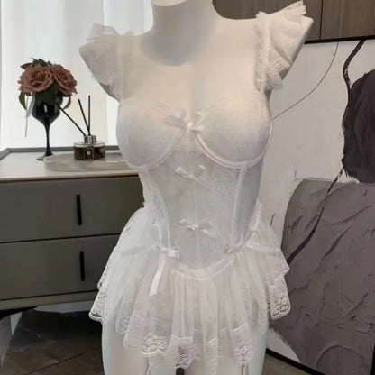 Velvet Lace Corset & Panty Set - Pure Desire