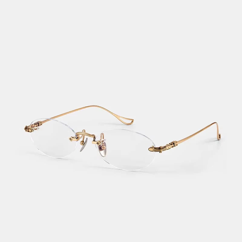 Lieve Pure Titanium Oval Optical Frames — Prescription Ready