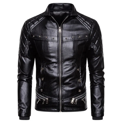 Leather Jacket Men Autumn