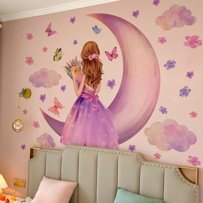 Large Girl Vinyl Tile Child Wall Stickers For Girl Room