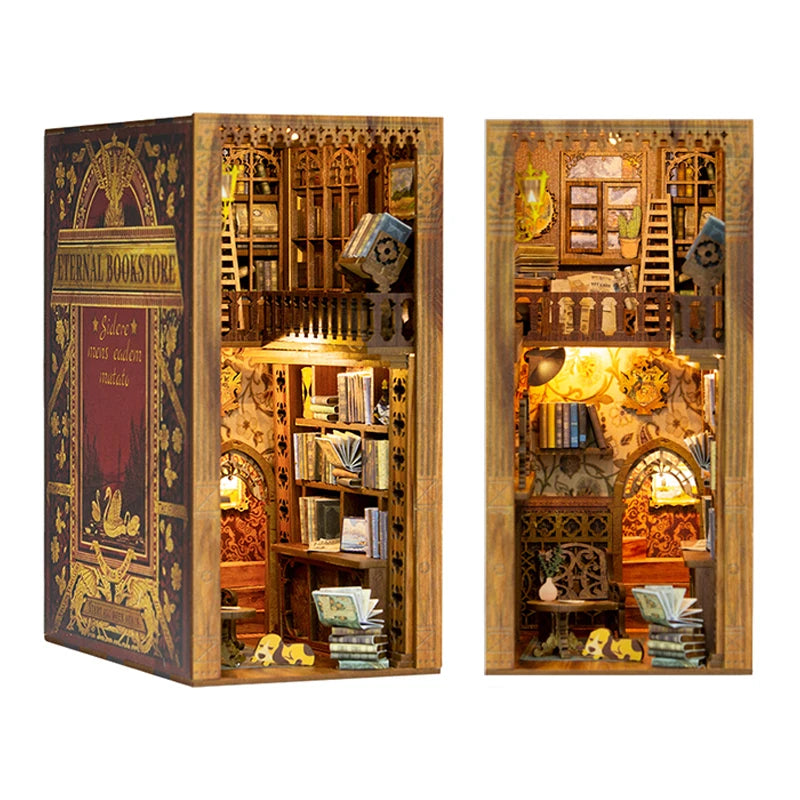 Retro Eternal Bookstore Led Lights Model For Handmade