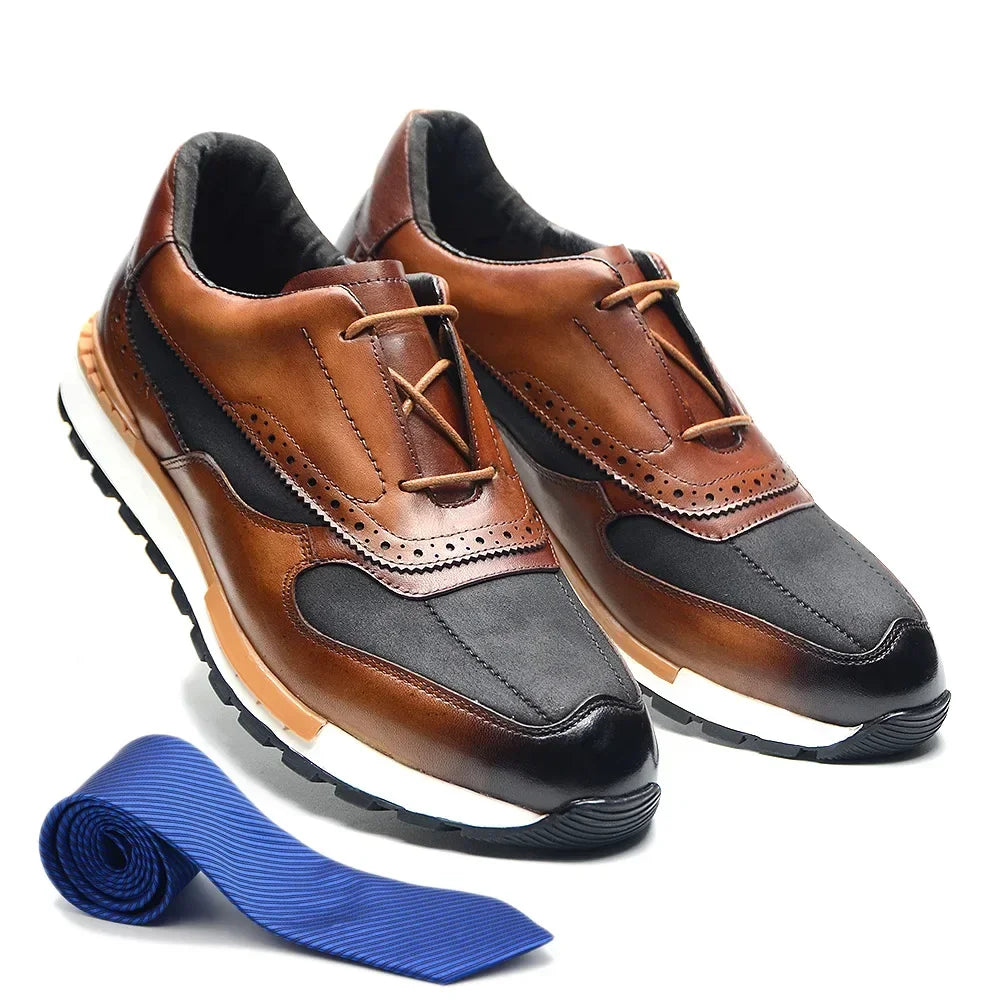 Luxury Brand Design Men's Sneakers Real Leather