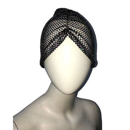 Sparkly Diamonds Fishnet Turban Hat