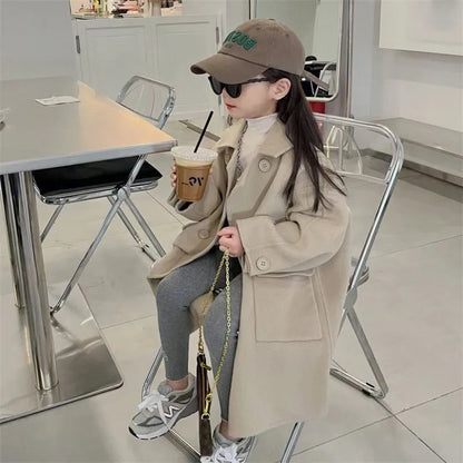 Woolen Coat Super Cute Casual Windbreaker
