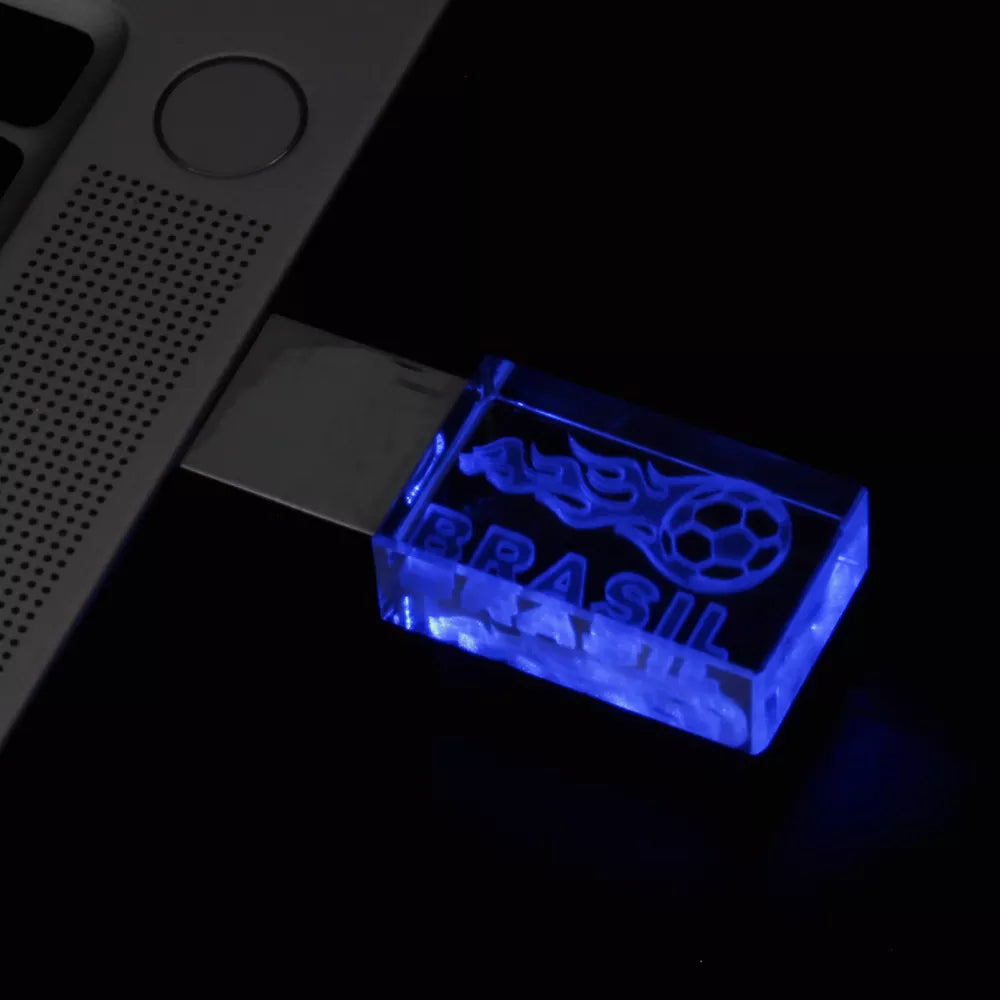 Crystal Blue Light 2.0 USB Flash Drive