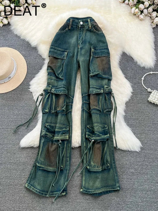 Vintage Fashion High Waist Wide Leg Jeans