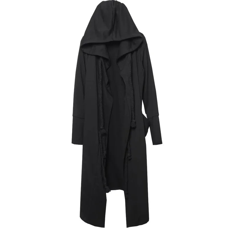 Black Hooded Wizard Trench Coat