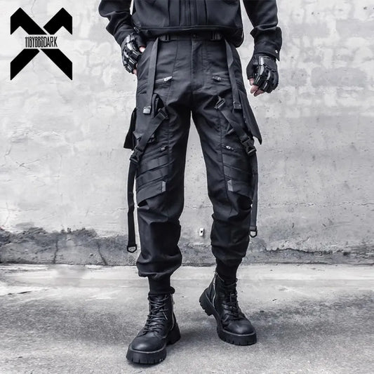 Cargo Pants Men Fashion Tactical Ribbons Design