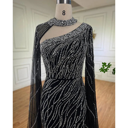 Serene Hill Black Mermaid Elegant Evening Dresses