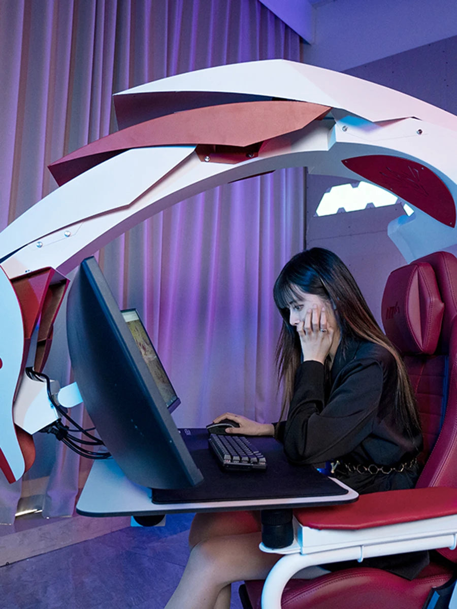 Cockpit Ergo Gaming Chair with Integrated Table