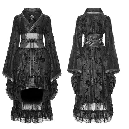 Lace Dresses Soft Satin Printing Modern Kimono