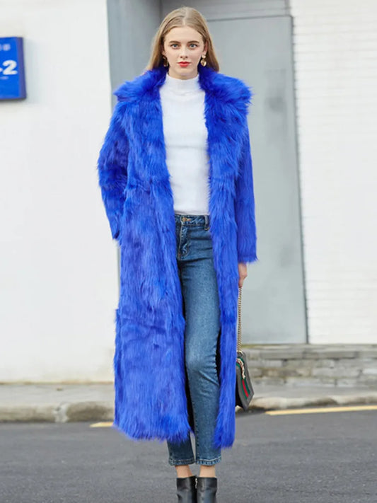 High Street Luxury Long Faux Fur Coat