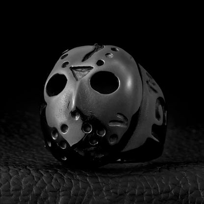 Punk Black Friday Killer Jason Mask Ring For Men Stainless Steel Retro Jason Mask Rings Biker Jewelry Creative Gift Wholesale