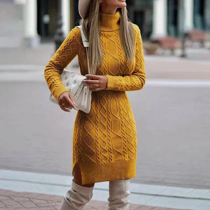 Cozy Elegance: Knit Wrap Dress for Autumn/Winter
