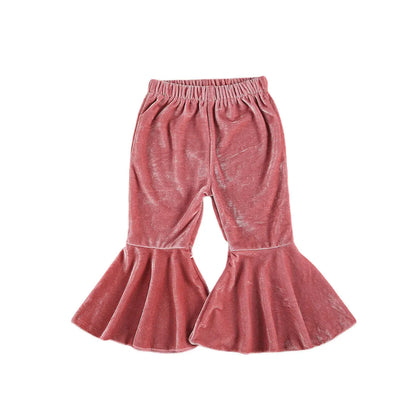 Multicolor Flared Pants Toddler Velvet