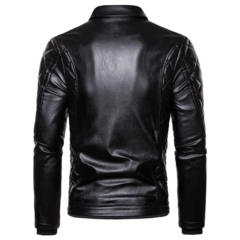 Leather Jacket Men Autumn