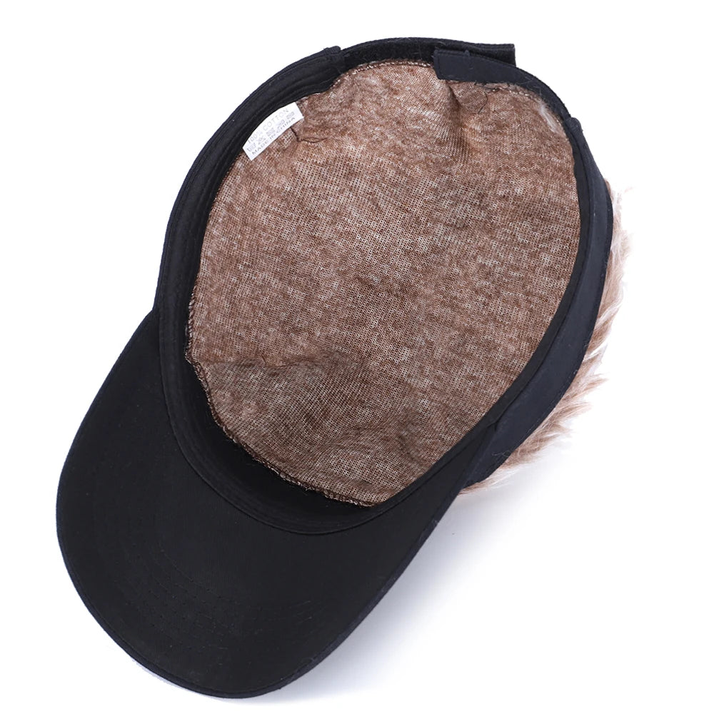 Golf Baseball Cap with Fake Flair Hair