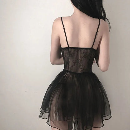 Soild Sexy Lingerie Erotic Dress