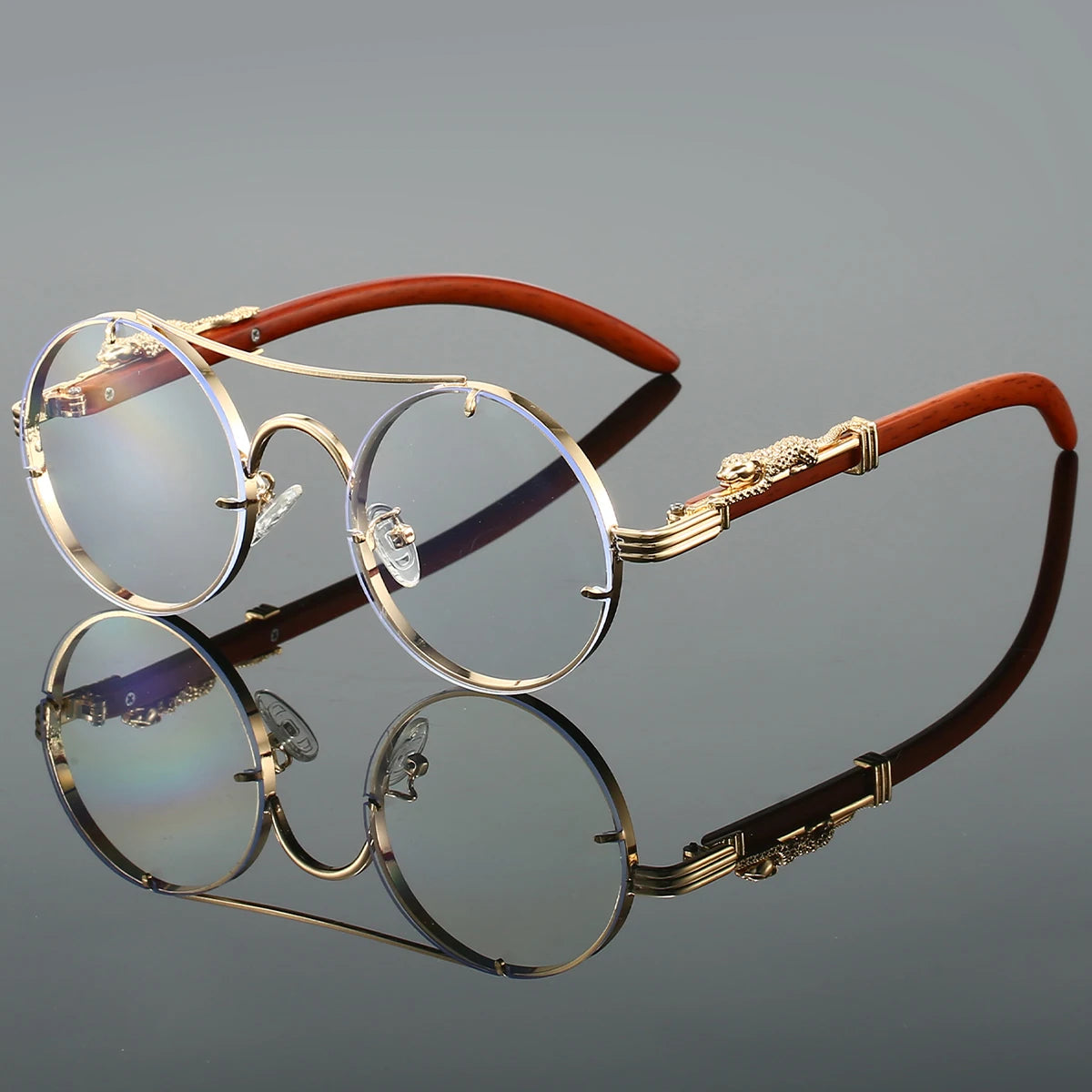 Vintage Double Bridge Round Sunglasses
