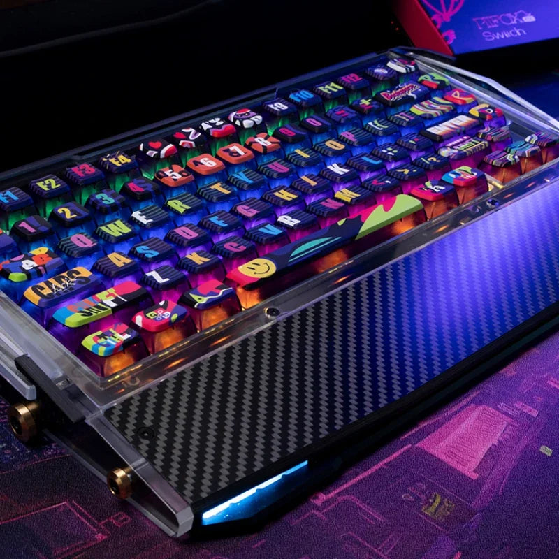 Original PIIFOX Neon Party Theme Transparent Keycap