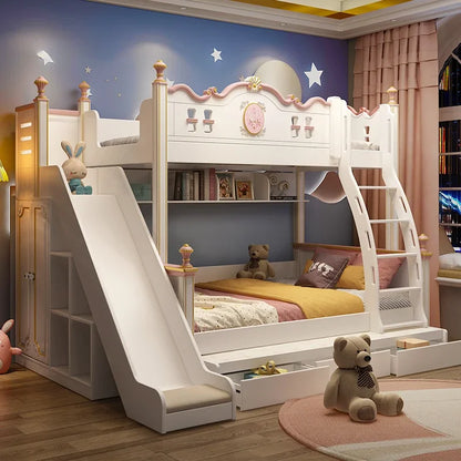 Up And Down Bunk Bed Girls Children's Bed Light Modern Luxury Queen Bunk Bunk Mother Beliche Kids Furniture For Bedroom GY50CB